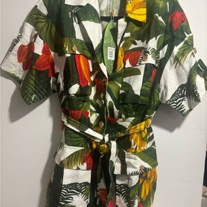 FARM Rio Tropical Print Dress - Green, Red, Yellow